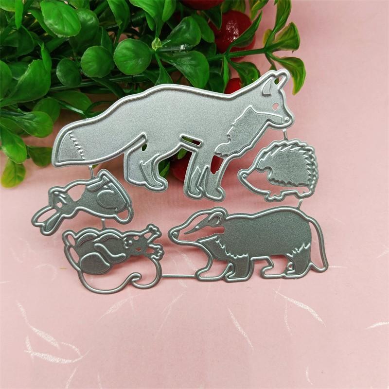 Lis jeż i królik artystyczny wzór wykrojniki do metalu rękodzieło tłoczenie stemple do scrapbookingu na tworzenie kartek wystrój