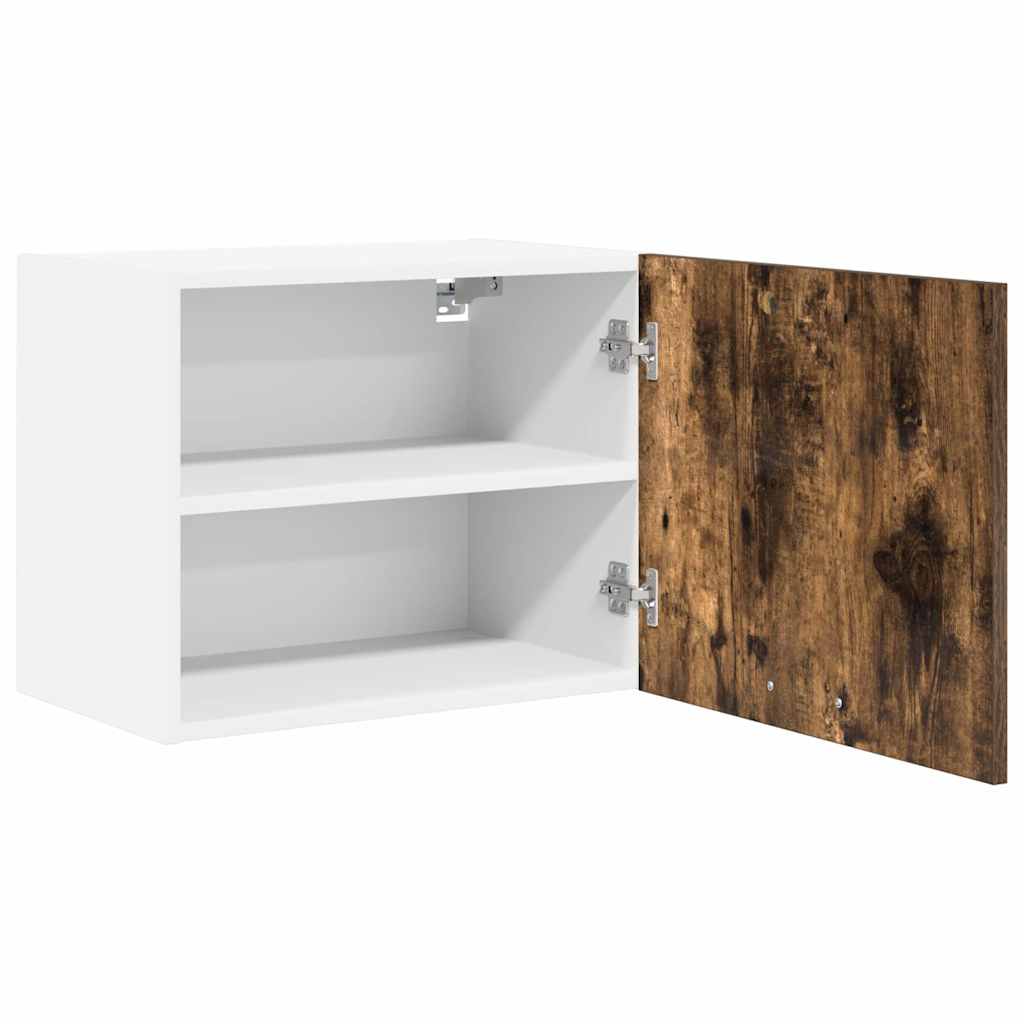 Wall Mounted Cabinet 2 Pcs Smoked Oak and White 50 X 31 X 40 Cm