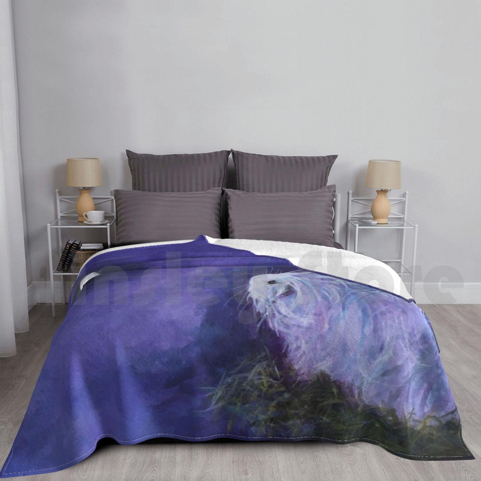 Blanket Wishing On The Moon 314 White Guinea Pig Long Haired Guinea Pig Guinea Pig Guinea Pig Size: 75*100cm, Weight: 230 GSM