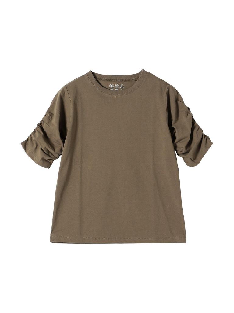 Ships Any USA Cotton Gathered UV Cool to the Machine One Size Tee, Protection, Touch, Moisture-Wicking, Quick-Drying, Washable, 722010030, Khaki,
