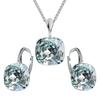 Silver Set Square Earrings Necklace Gift For Women - Silver 925 - Light Azore