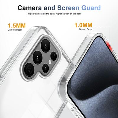 For Samsung Galaxy S22 Ultra 5G Clear Phone Case TPU PC Anti-Slip Drop-Proof Back Cover