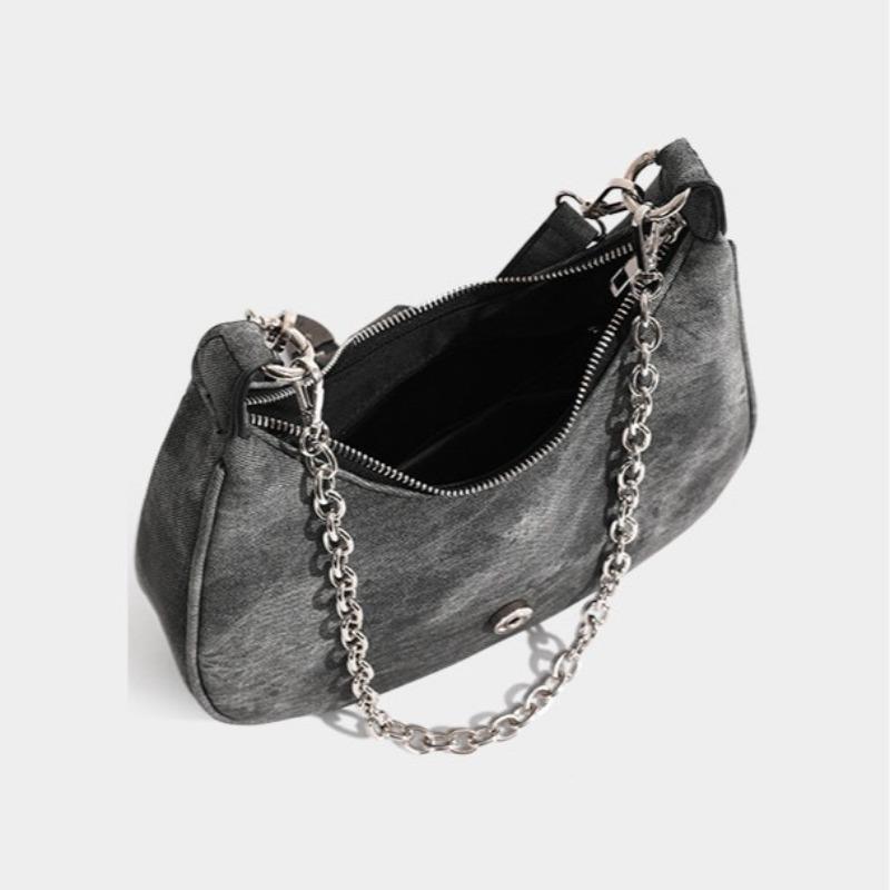 Versatile Fashion Trend New Moon Bag, Retro Crossbody Bag with Shoulder Strap and Chain Handle Bag