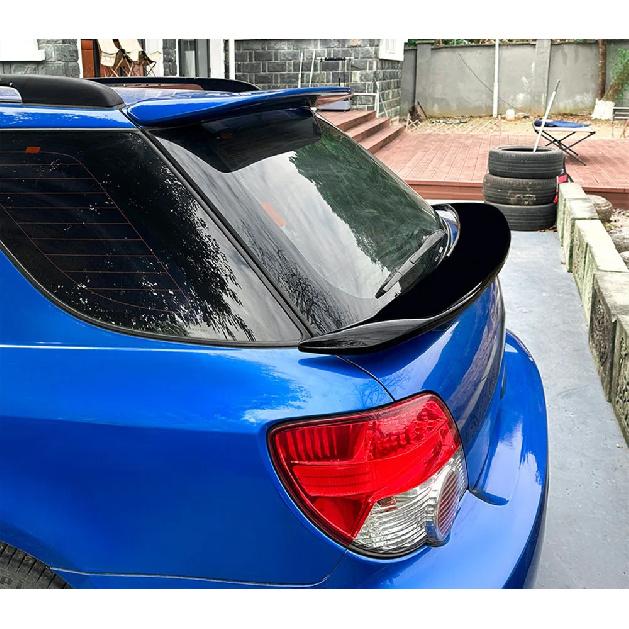 For 2001-2007 Subaru Impreza WRX Touring Wagon Middle Rear Trunk Lid Spoiler Wings Car Exterior Black Carbon Tuning Accessories