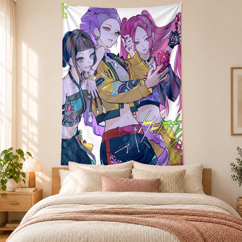 Kpop Dämonenjäger Wandteppich hohe Qualität zur Dekoration von Wohnzimmer Schlafzimmer Studentenwohnheim Wänden ideal als Schlafzimmer Wandkunst oder Weihnachtsgeschenk