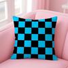 Classic Checkered Square Cushion Cover Linen Pillowcase Cover Soft Decor for Sofa Home Room