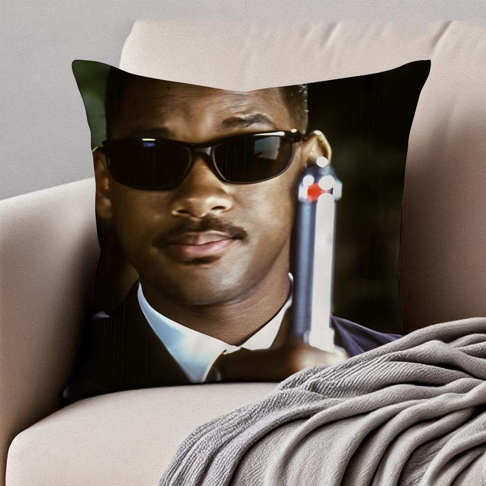 WWill SSmith meme Cushion Cover Pillowcase Antidustmite Invisible Zipper Short Plush Sofa Cushion