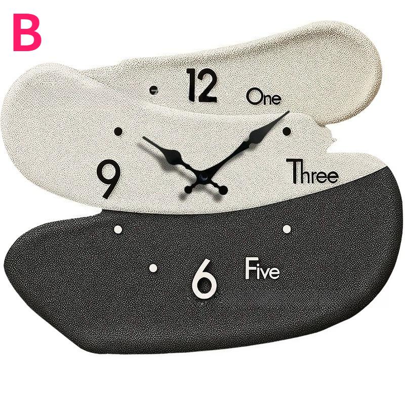 

1pc Modern Wooden Wall Clock Silent Non-Ticking Unique Interlocking Design Wood Grain Face & Hands for Home Office Decoration