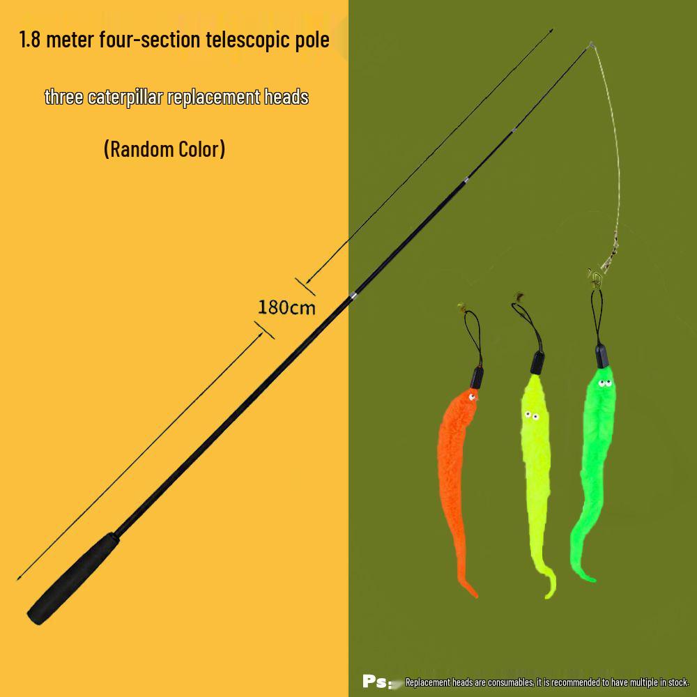 

Выдвижная дразнилка для кошек с перьевой насадкой, длиной 1,8 м, устойчивая к укусам игрушка для котят