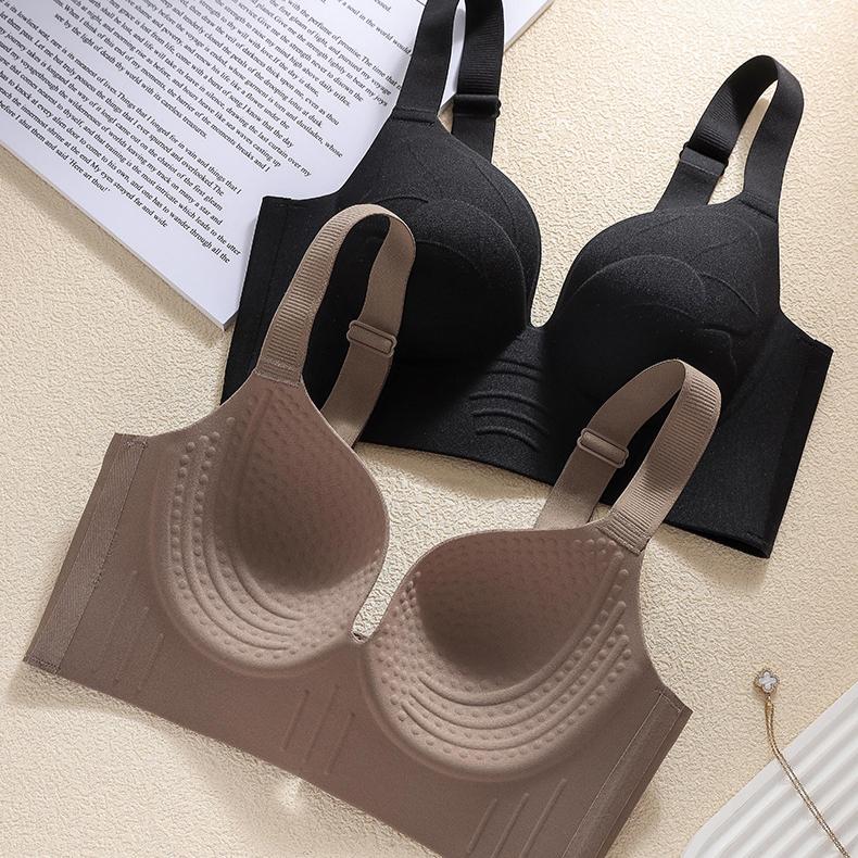 Large Size Push Up Bra Women's Thin Underwear Women's Full Cup Bra No Steel Ring Bra Adjustable Anti Sagging Bra