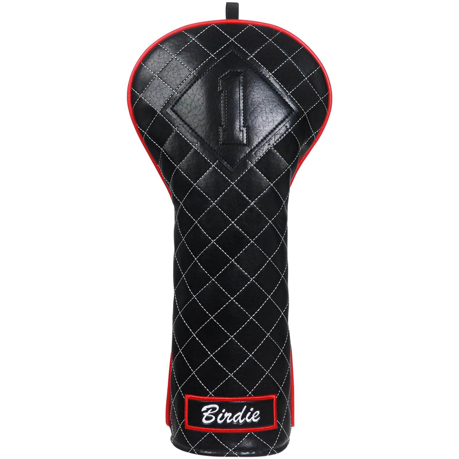 

Single Golf Driver Cover for 460cc Black Synthetic Leather with Birdie Embroidery Drivers,