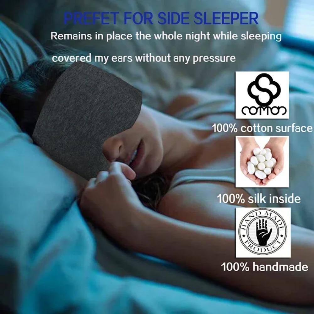 Sleep Mask for Men Women,100% Cotton Sleep Eye Mask with Fully Adjustable Strap, 100% Light Blocking Eye Mask for Sleeping