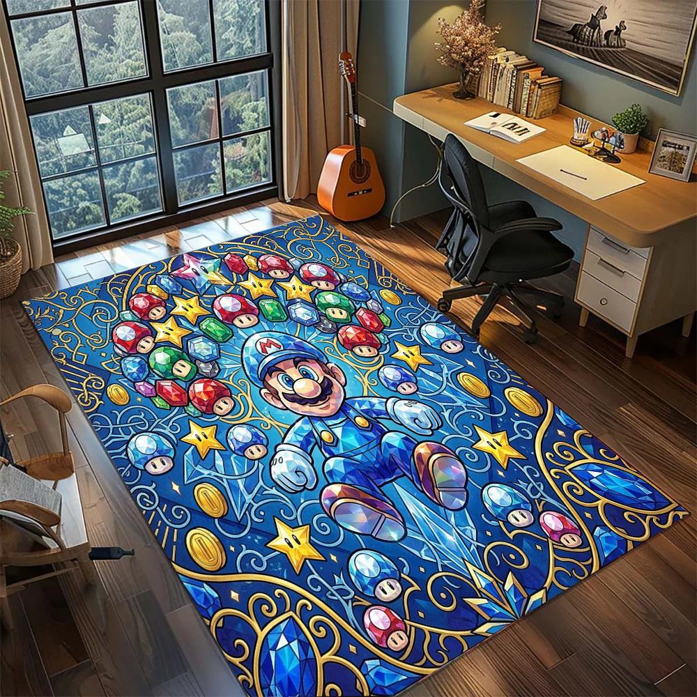 Super Mario Floor Mat Large Area Washable Rug Carpet Non Slip Home Decor Bedroom Gamer Room.-TING