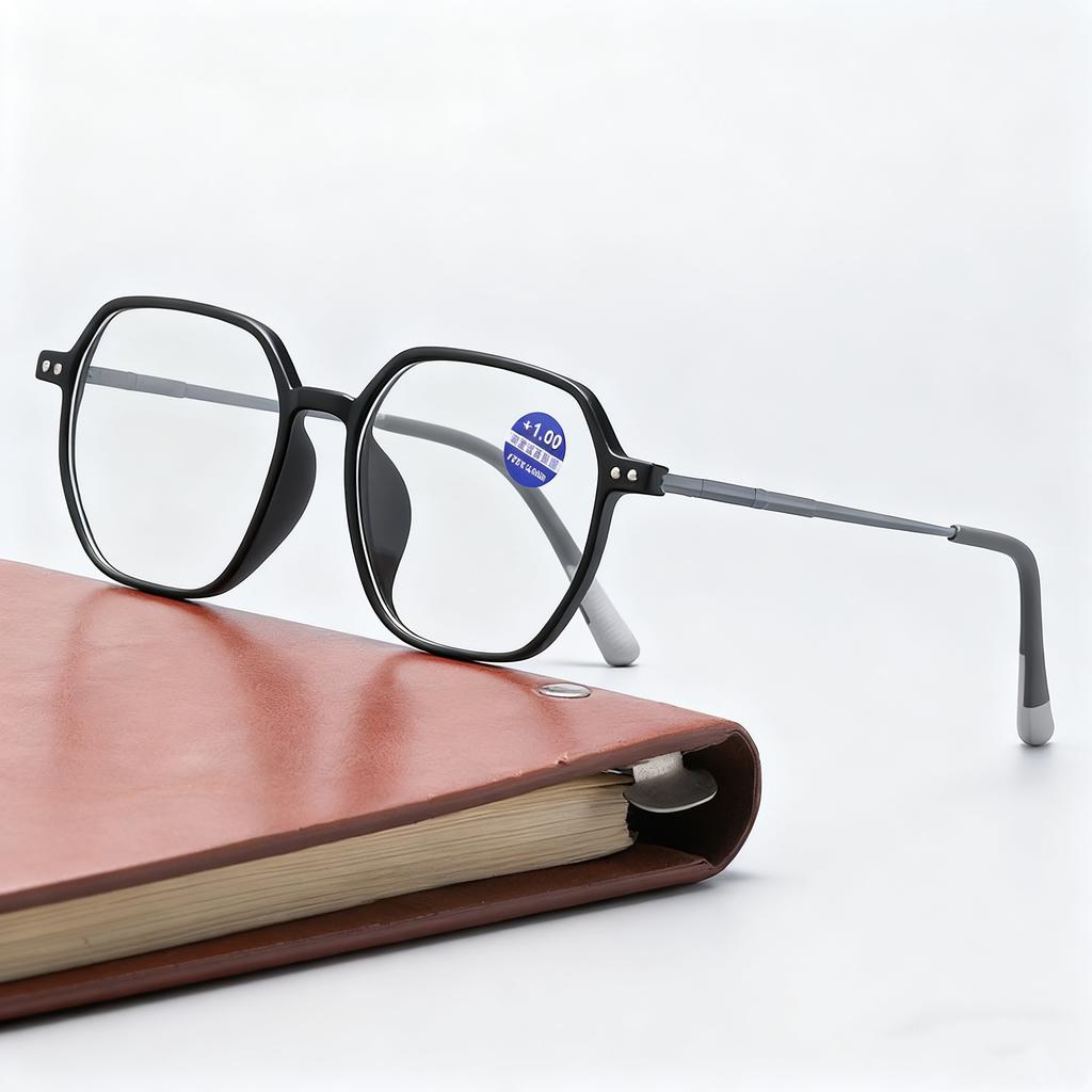 New Fashionable Rice Nail Frame Womens Reading Glasses Ultra Light Anti Blue Light High Quality Neutral Glasses