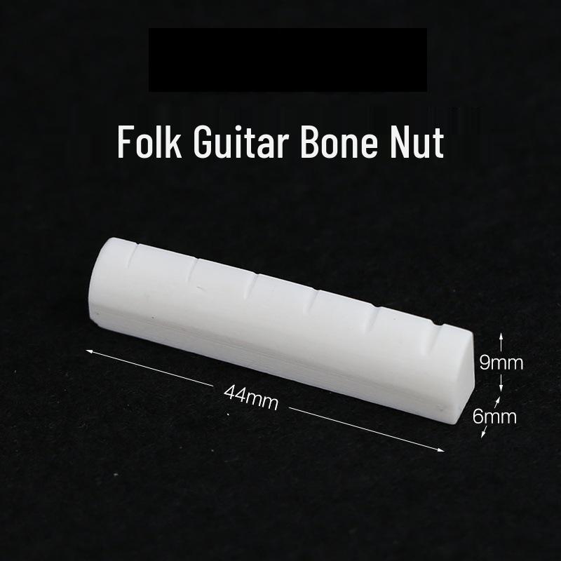 Burrsius Bone Nut Set for Folk Classical Acoustic Guitar - Upper & Lower Nut, Bridge, String Accessories