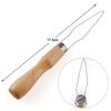 Stainless Steel Button Hook with Wooden Handle Buttons Aid Button Assist Device for Shirts Dresses Cardigans Collars