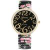 Fashion Flowers Printed Women Watch Luxury Elastic Strap Arabic Quartz Watches Reloj Mujer Girls Clock (Without Box)montre Femme