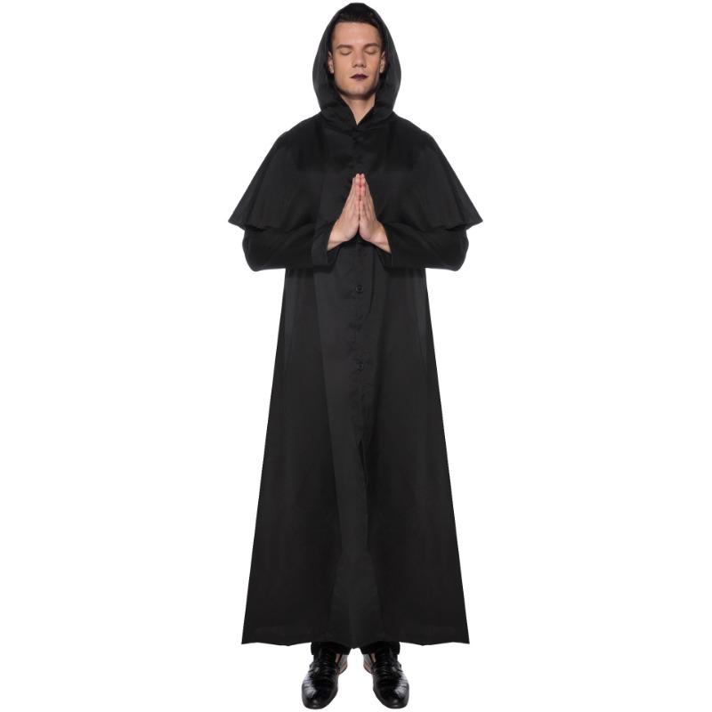 

Хэллоуинский плащ волшебника, плащ жнеца, плащ призрака, мужские рясы, костюм для сценического выступления XXXL