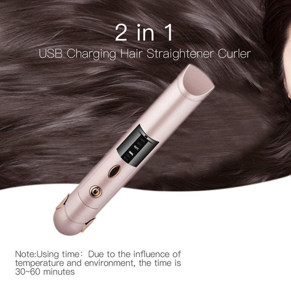 Portable Wireless Hair Straightener USB Rechargeable Ceramic Straightener for Home Travel