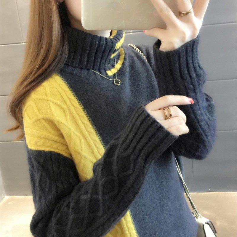 2024 Korean Style Women's High-Neck Sweaters and Loose Outerwear for Autumn and Winter