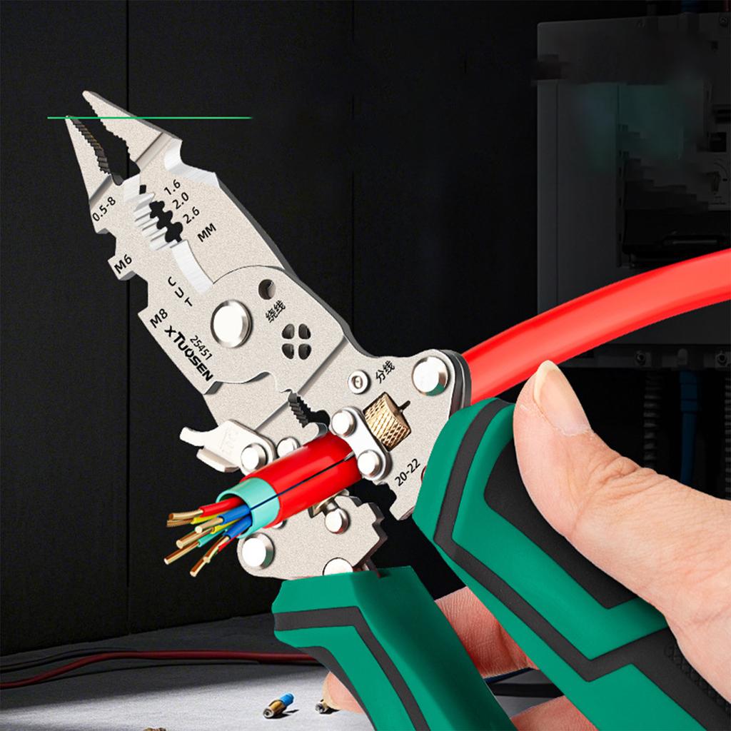Foldable Wire Stripper With Electricity Measurement Function Dually Alarms Multifunctional Professionally Electrician's Pliers Cable Stripping Pliers