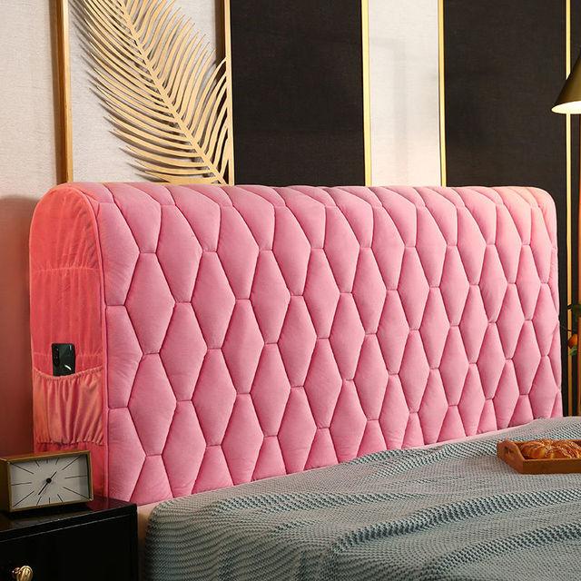 Luxury Thicken Velvet Quilted Headboard Cover Solid Color High Grade All -Inclusive Bedside Cover Soft Plush Bed Head Cover