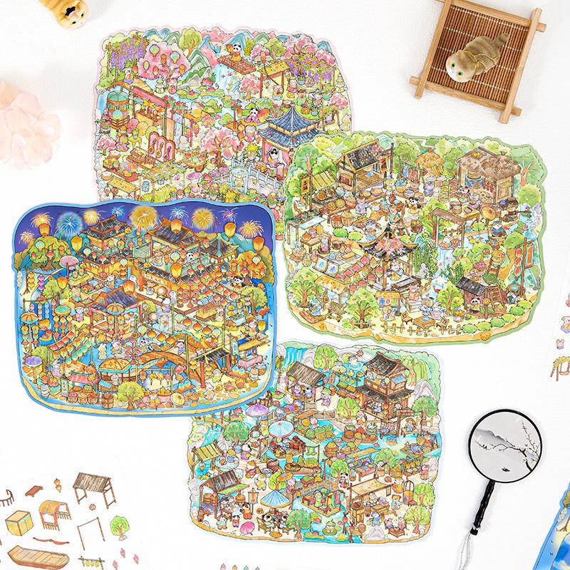 Large 3D Diorama Stickers, Creative Pop-Up Journal Decor, DIY Scene Building Supplies