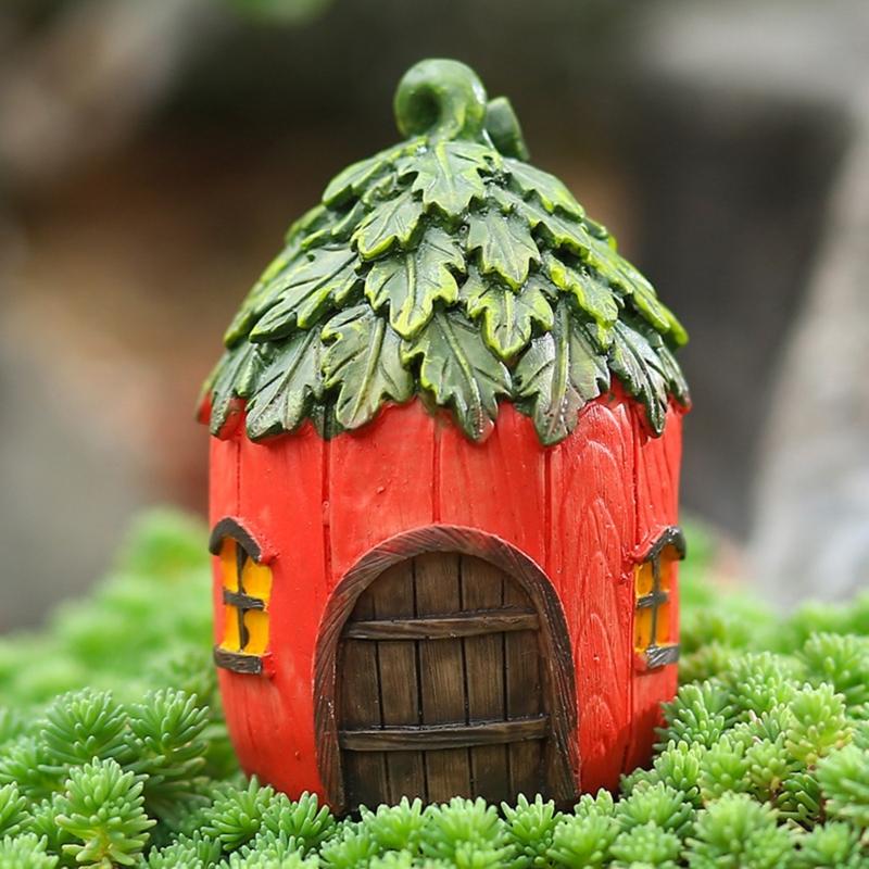Resin House Miniatures Figurines Garden Decorations Outdoor Accessories Mini Crafts Small Home Garden Yards Decorations