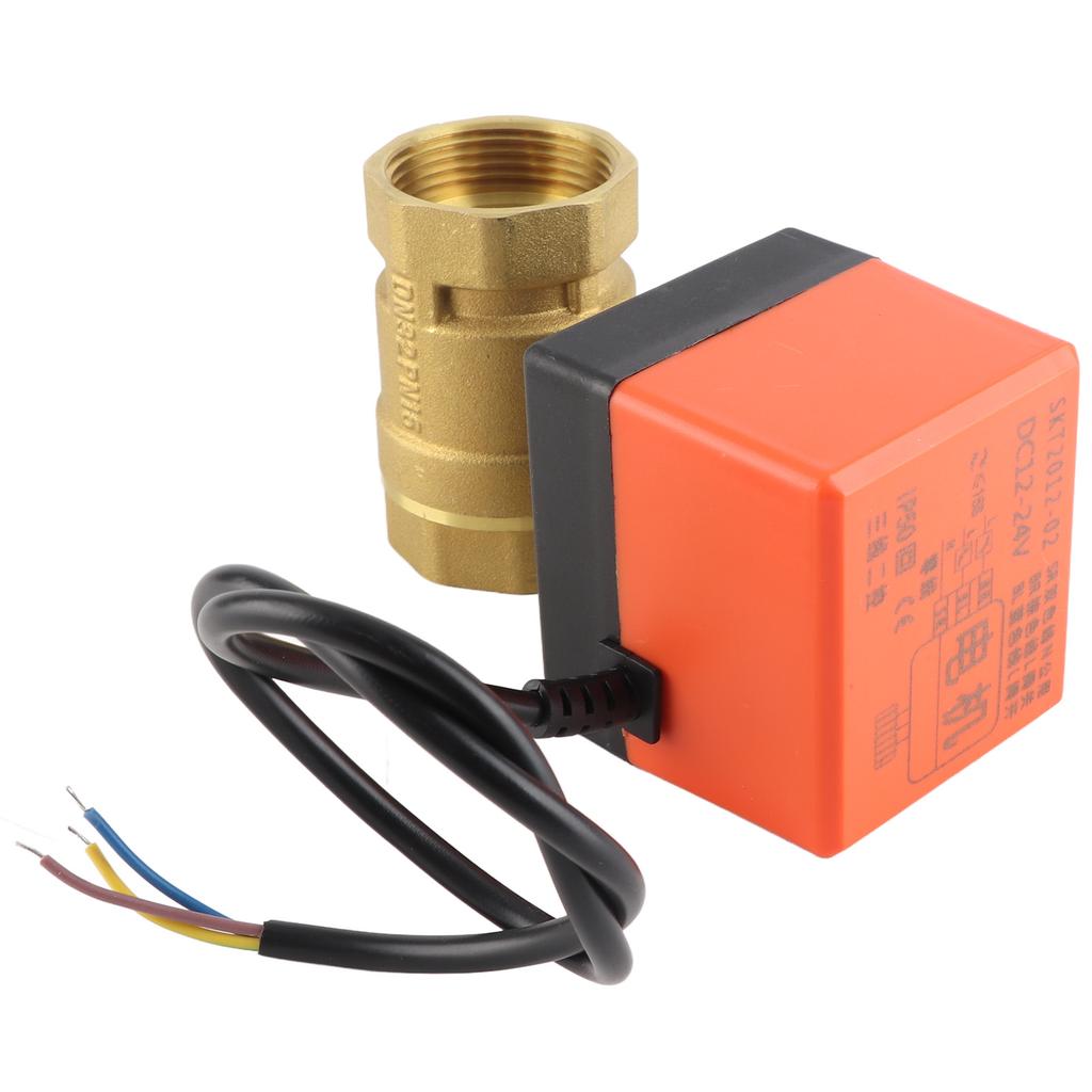 DC 12–24V 2cestný 3vodičový mosazný motorizovaný kulový ventil Elektrický ventil DN32 G1–1 4