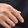 Fashion Vintage Jesus Cross Rings for Men, Waterproof Stainless Steel Adjustable Open Rings, Religious Party Jewelry Gift