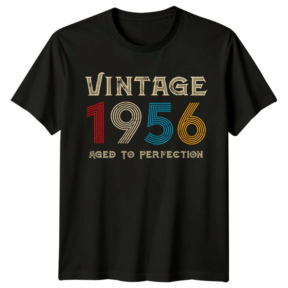 Vintage 1956 Unisexs T Shirt 70th Birthday Gift Aged To Perfection