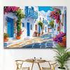 1 Piece Mediterranean Town Scenery TapestryPolyester Material Ideal for Living Room  Bedroom Decorationwith Installation Kit