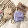 Women'S Mini Backpack  Solid Color Corduroy Small Simple Casual Traveling Large Capacity Durable Female'S Schoolbag