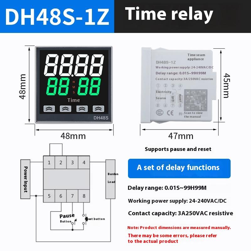 1116 Upgraded Best 11-111VAC/DC Time Relay DH18 Series Delay Time Relay Precise Timing with On/instant/cycle Delay Function