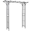 210cm Decorative Metal Garden Trellis Arch with Durable Steel Tubing & Elegant Scrollwork, Great for Weddings, Dark Gre