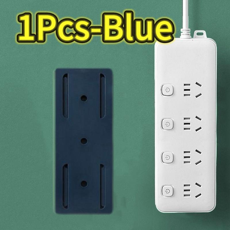 1-4pc Self-adhesive Power Strip Organizer Fixer Wire Socket Power Strip Hanging Sliding Rail Plastic Home Cable Plug Holder Rack