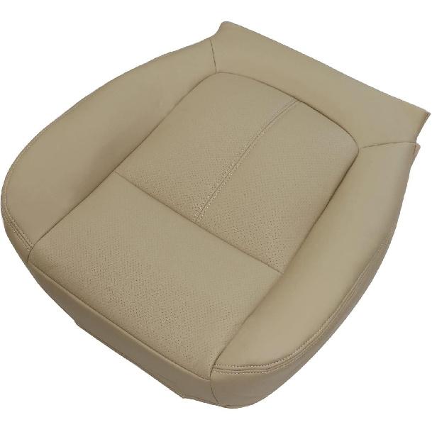 Priprilod Tan Perforated Leather Driver Side Bottom Replacement Seat Cover Compatible with Ford F250 F350 F450 F550 Lariat 2011 2012 2013 2014 2015