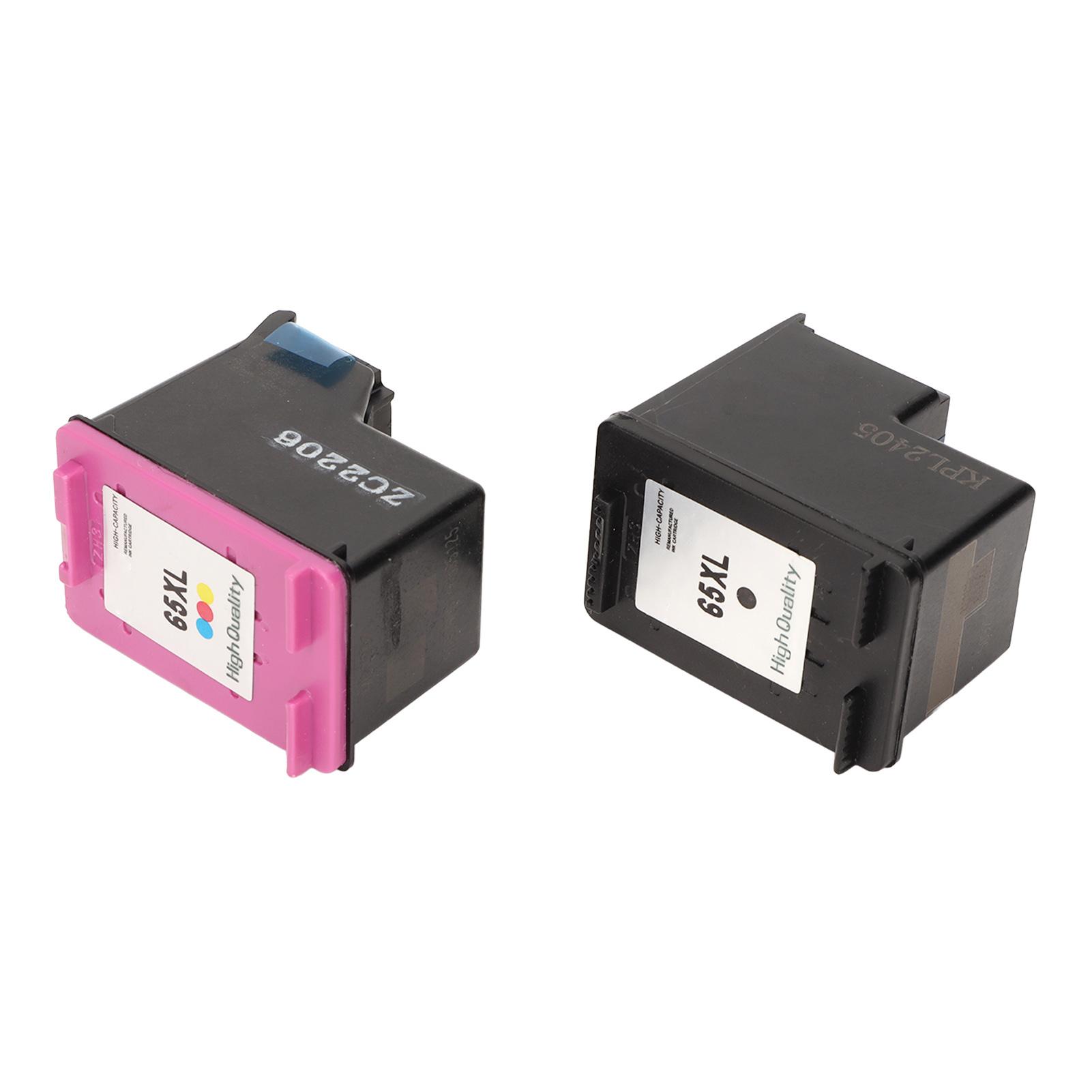 

2 шт. Чорні кольорові картриджі 65XL Заміна для HP для Envy 5055 5052 5010 для DeskJet 3755 2600 3752 2652 для