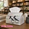 1pc, 2d Flat Printing, Tissue Box Watercolor Painted Oyster and Sandpiper Pattern Printed Tissue Box, Suitable for Bathrooms, Living Rooms, Bedrooms,