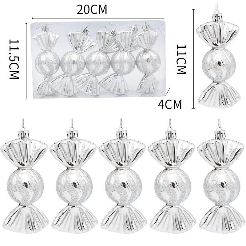 Christmas Electroplated Candy Gift Box and Ornament Set, Colorful 5-Piece Collection