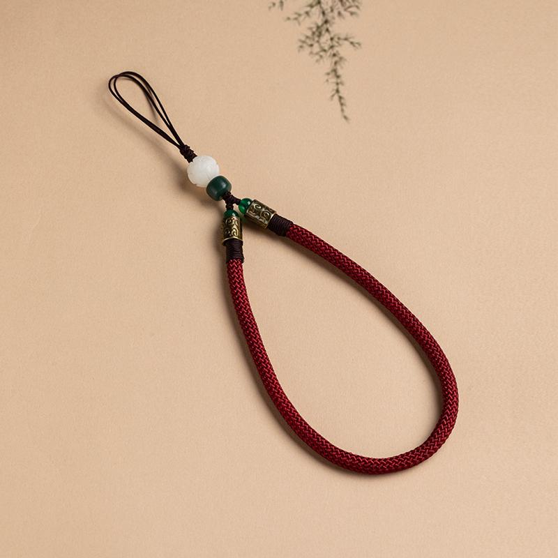 Sturdy Anti-Drop Bodhi Lotus Phone Lanyard with Finger Ring & USB Flash Drive Pendant - Universal for Men & Women