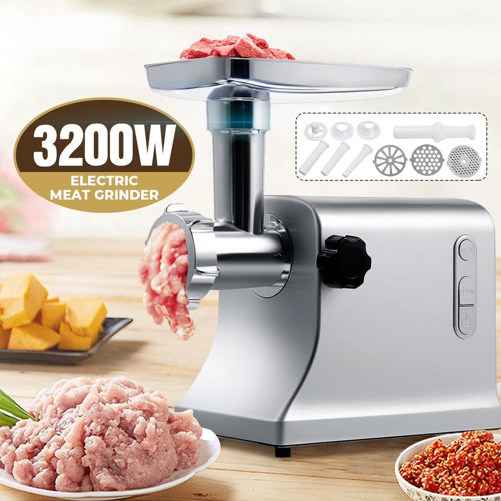 Stainless Steel Electric Meat Grinders Powerful Electric Grinder Sausage Stuffer Meat Mincer 3200W Home Kitchen Food Processor