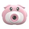 Pig Shape Children S Sports Camera 4K HD Dual Camera Eco Friendly Silicone Housing Mini Digital Camera Toy Pink
