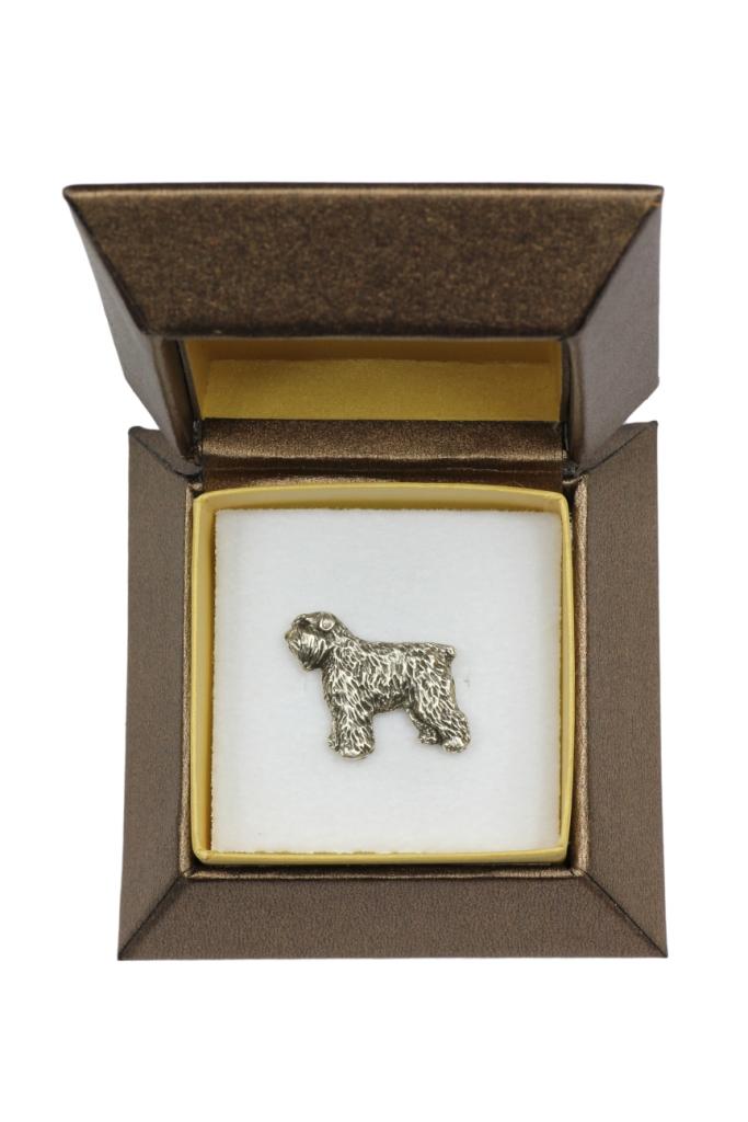 Bouvier des Flandres, Cão de Gado de Flandres - Broche de Cão em caixa de presente, alfinete elegante, alfinete de lapela para jaqueta da marca Art-Dog