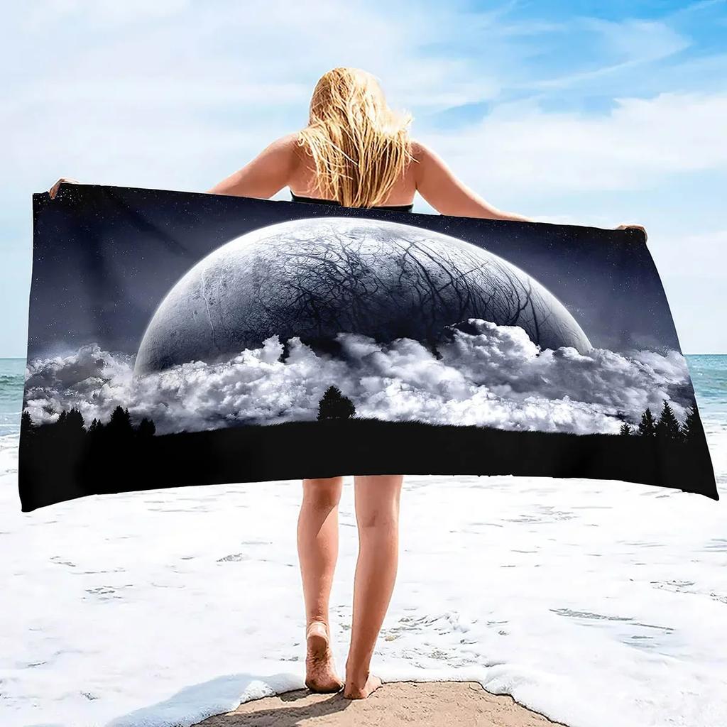 Beach Towel Moon Quick Dry Towel Sand Proof Beach Towels Super Absorbent for Travel Pool Swimming Bath Camping Yoga Gym Sports