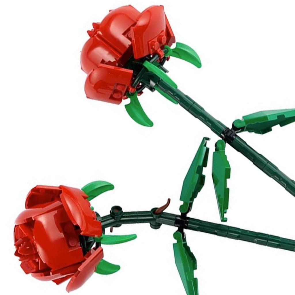 Baustein Rose Pädagogisch Lebensecht Schön Baustein Blume Spielzeug für Mädchen Geburtstagsgeschenke Rot