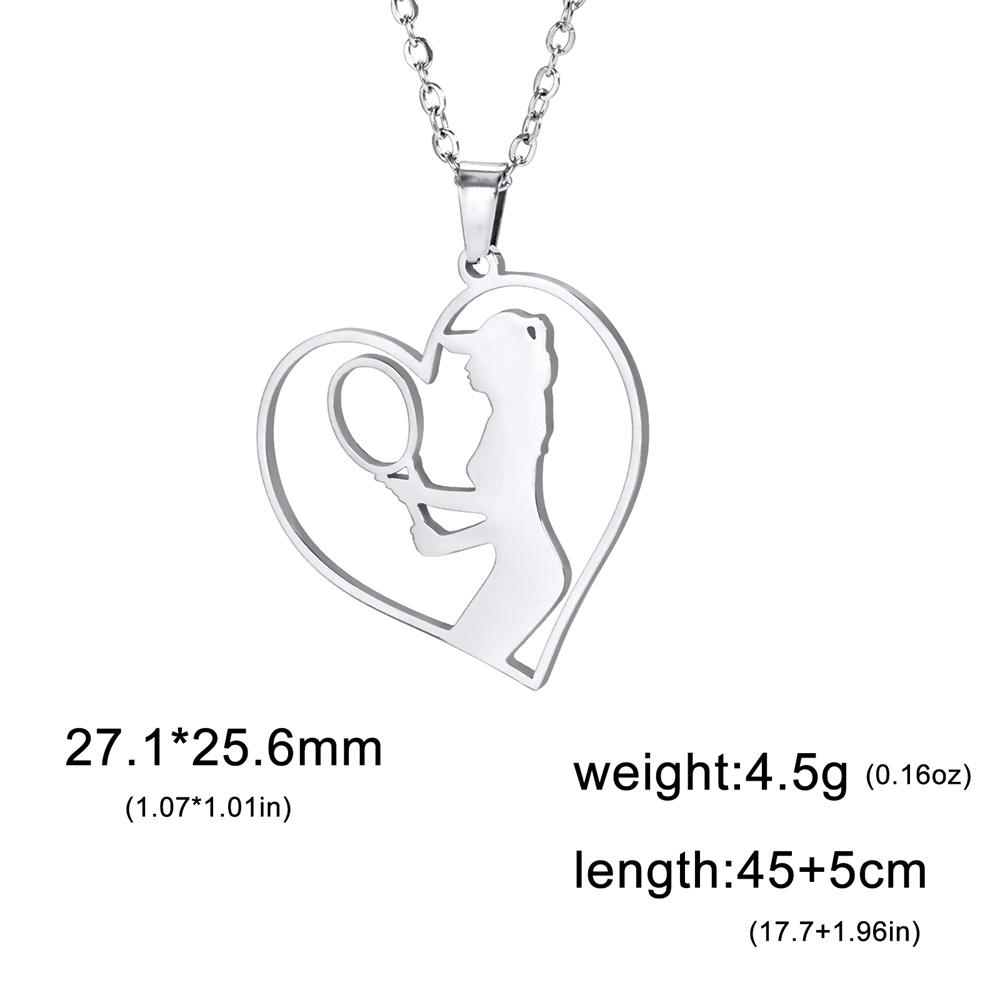 Dancer Rhythmic Gymnastics Round Pendant Necklaces for Women Girls Stainless Steel Gymnast Yoga Necklace Sport Jewelry