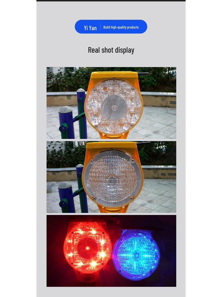 Solar-Powered Nighttime Warning Light for Traffic and Construction Safety