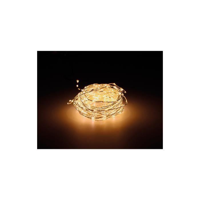 GENERIQUE - Guirlande Micro Led Extra Dense Clignotant Lumière Chaude 14m 567l Câble Argent
