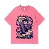 275 GSM Washed T-shirts 100% Cotton Jujutsu Kaisen V55 Toji Print Unisex Heavy Cotton T Shirt